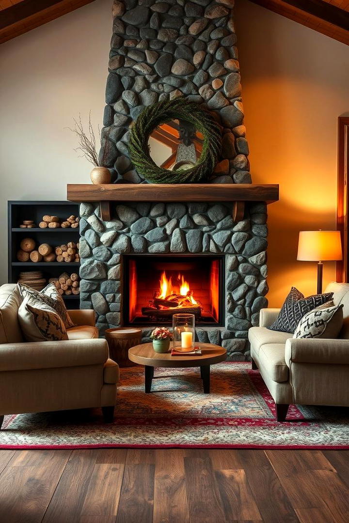 Cozy Fireplace Den - 30 Preppy Room Ideas