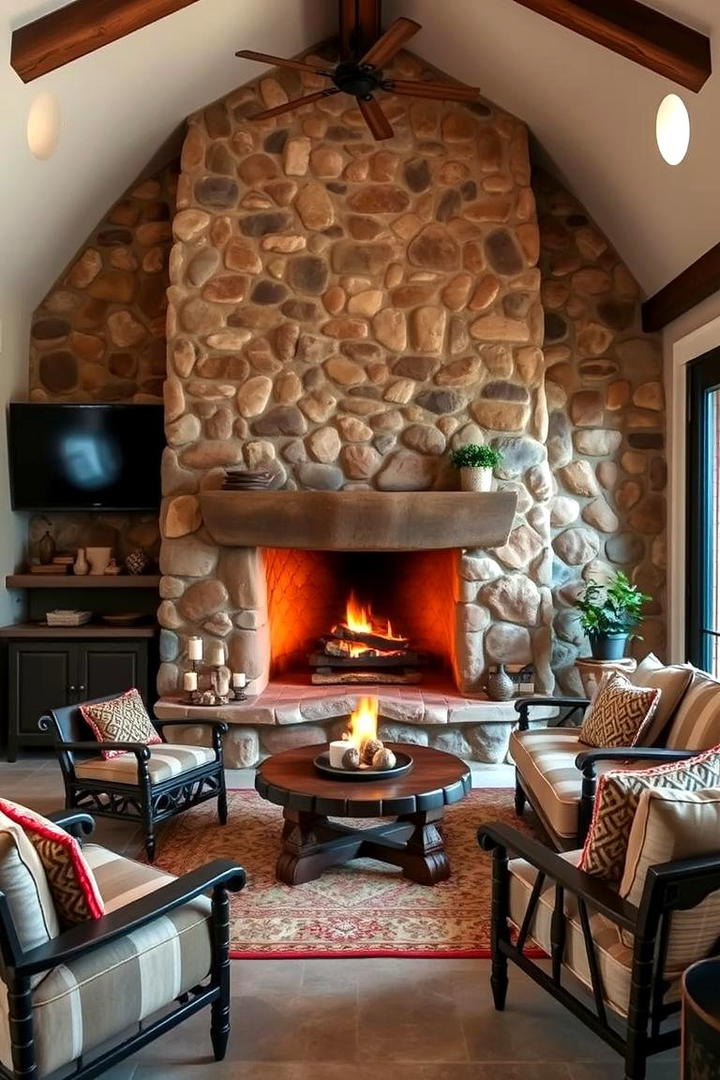 Cozy Fireplace Nook - 30 Mexican Style House Design Ideas