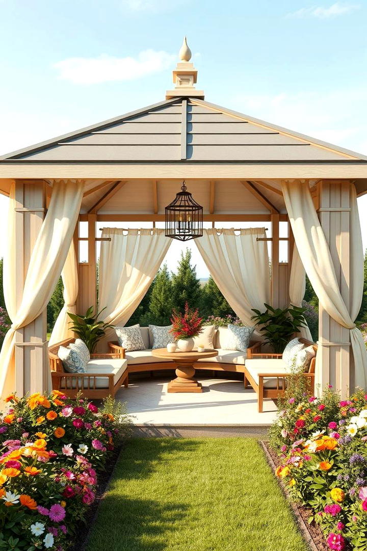 Cozy Garden Gazebo - 30 Backyard Gazebo Ideas