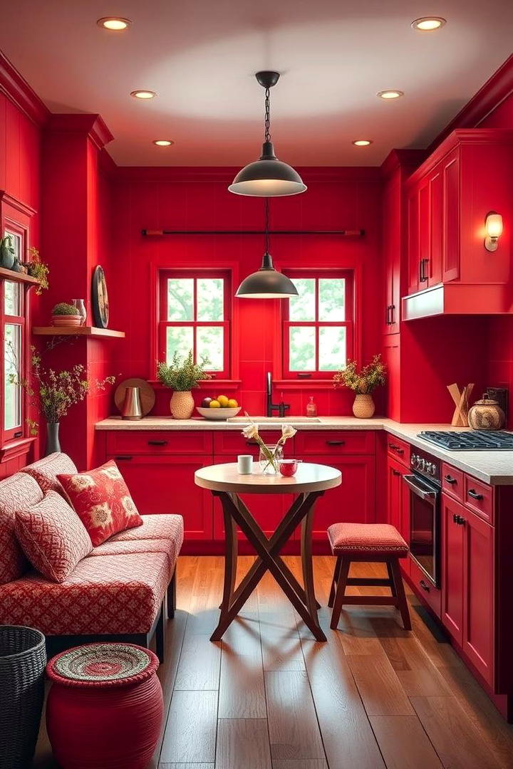 Cozy Red Dining Nook - 30 Red Kitchens