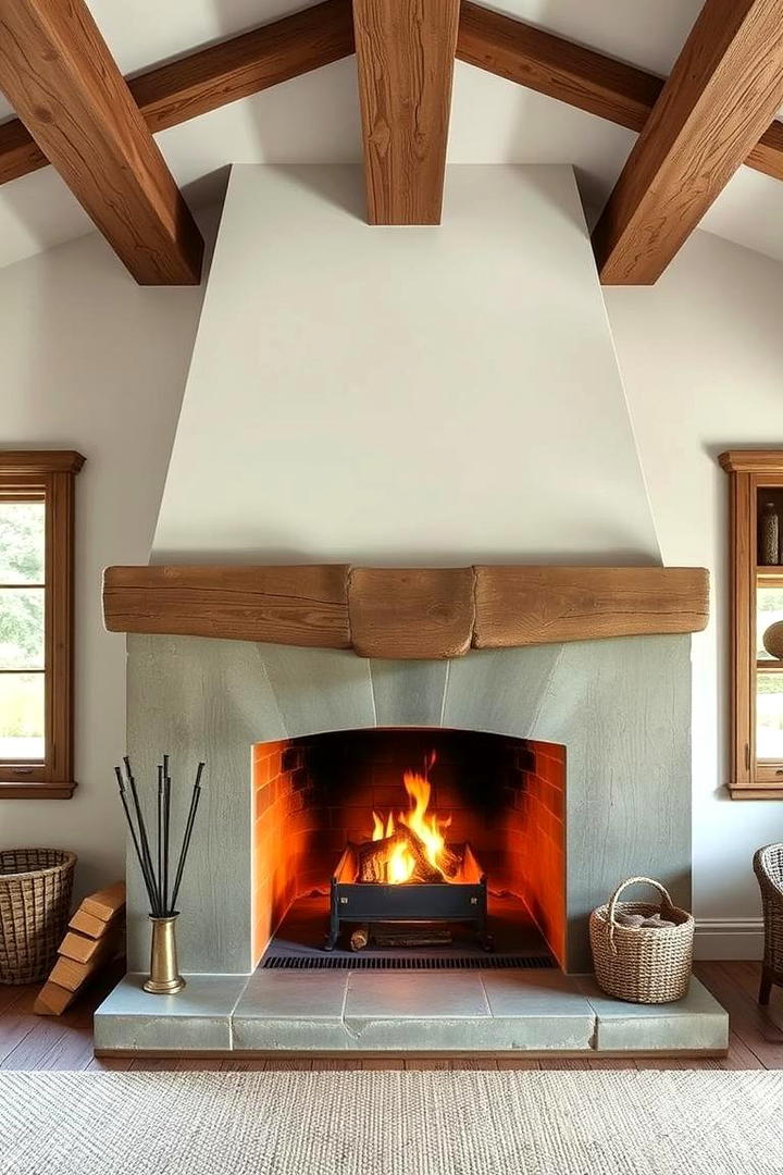 Cozy Wooden Beam Accents - 30 French Country Fireplace Ideas