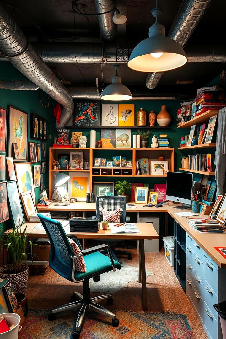 Creative Art Studio Office - 30 basement office ideas