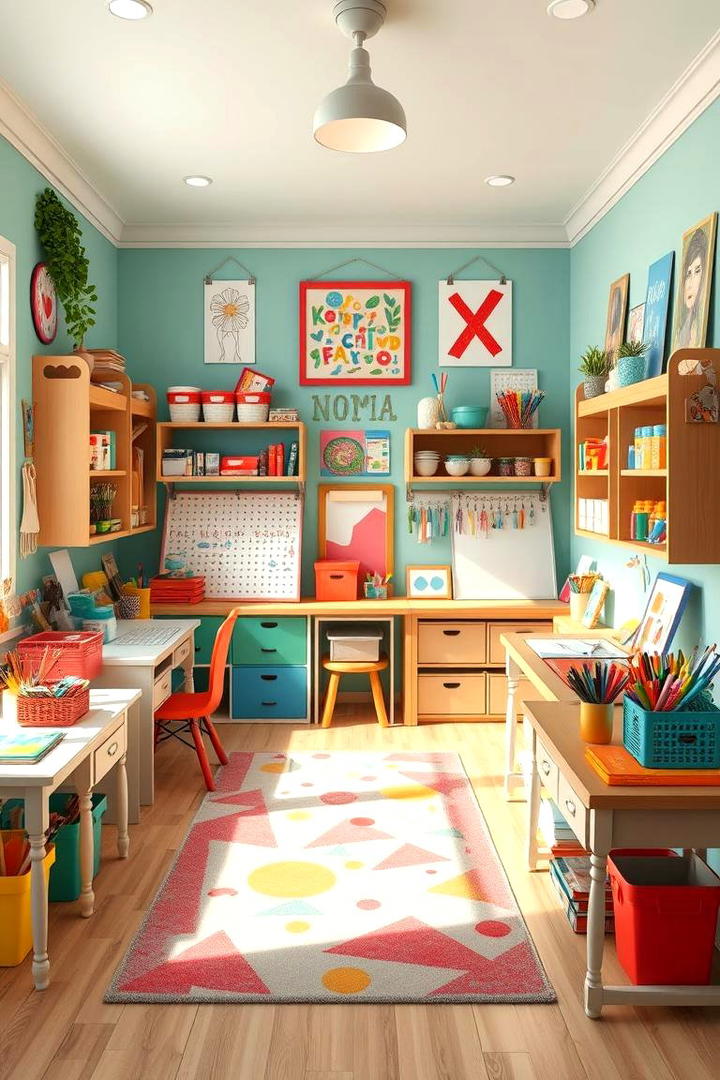 Creative Arts and Crafts Zone - 30 Homeschool Room Ideas