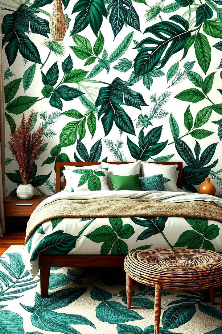 Creative Leaf Patterns - 30 Jungle-themed Bedroom Ideas