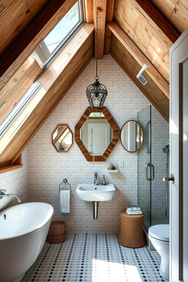 Creative Mirror Installations - 30 Attic Bathroom Ideas