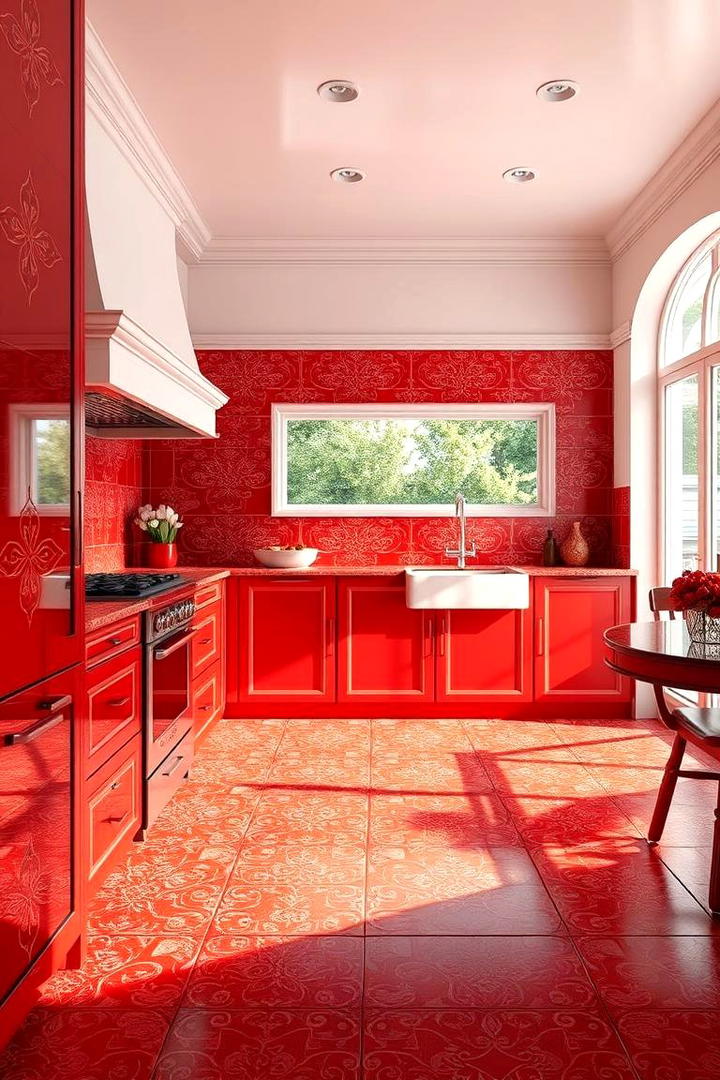 Creative Red Tile Patterns - 30 Red Kitchens