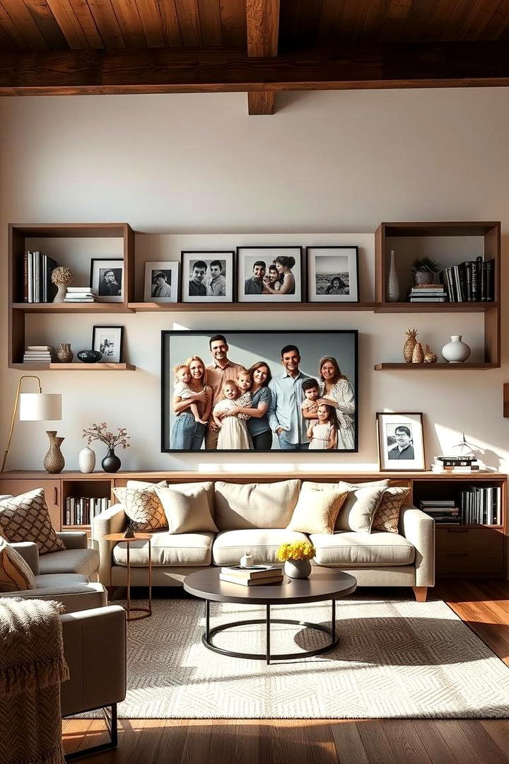 Creative Shelving Units - 30 Family Picture Wall Ideas