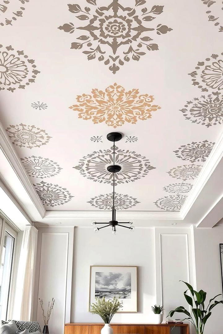 Creative Stenciled Designs - 30 Accent Ceiling Ideas