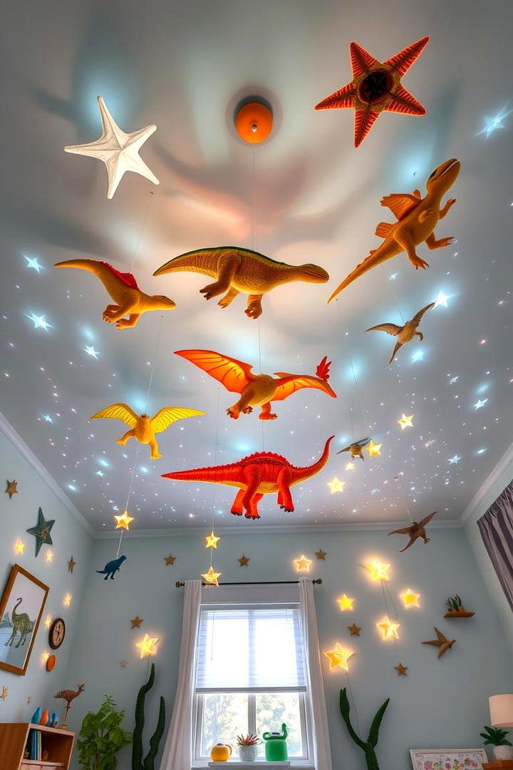 Cretaceous Ceiling Decorations - 30 Dinosaur-themed Kids Room Ideas