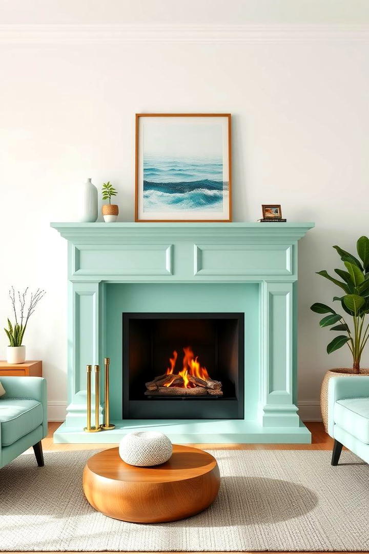 Crisp Mint Refresh - 30 Fireplace Paint Ideas