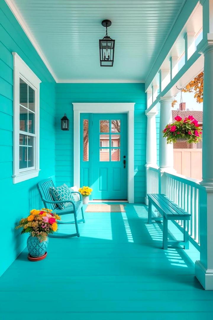 Crisp Turquoise for a Cool Finish - 30 Porch Paint Colors