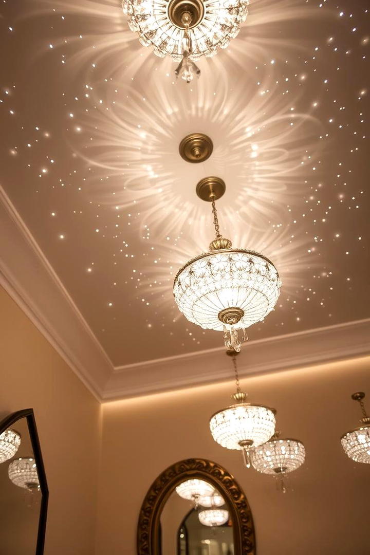 Crystal Light Fixtures - 30 Bathroom Ceiling Ideas