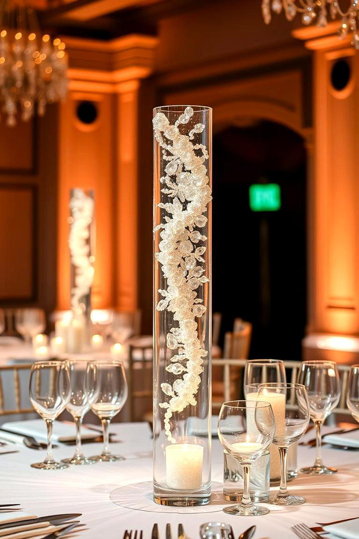 Crystal and Glass Centerpiece - 30 non-floral wedding centerpiece ideas