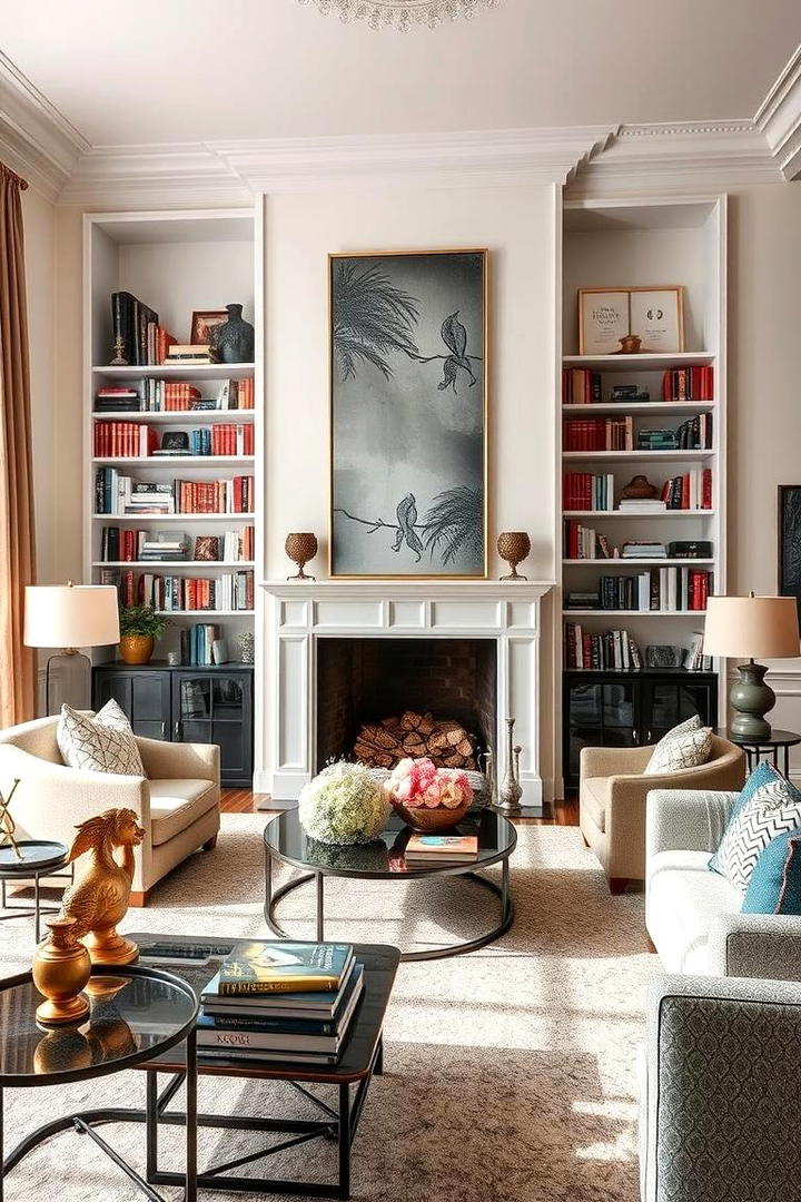 Curated Book Displays - 30 Glam Living Room Ideas