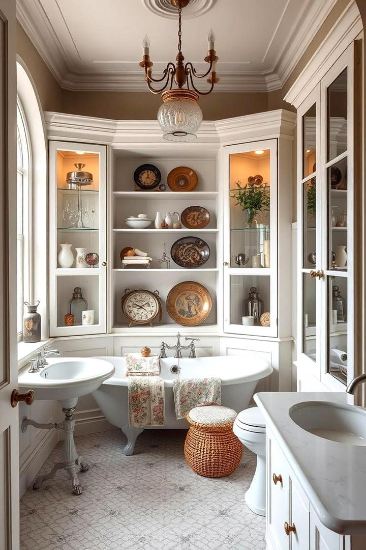 Curated Collectibles Display - 30 Romantic Bathroom Ideas