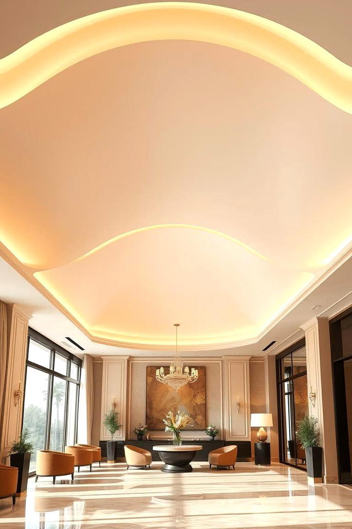 Curved Contour Pop Ceiling - 30 Pop Ceiling Design Ideas