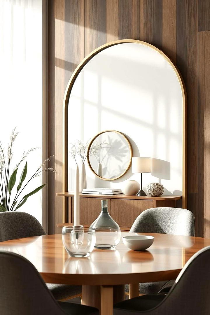 Curved Creativity - 30 Dining Room Mirror Ideas