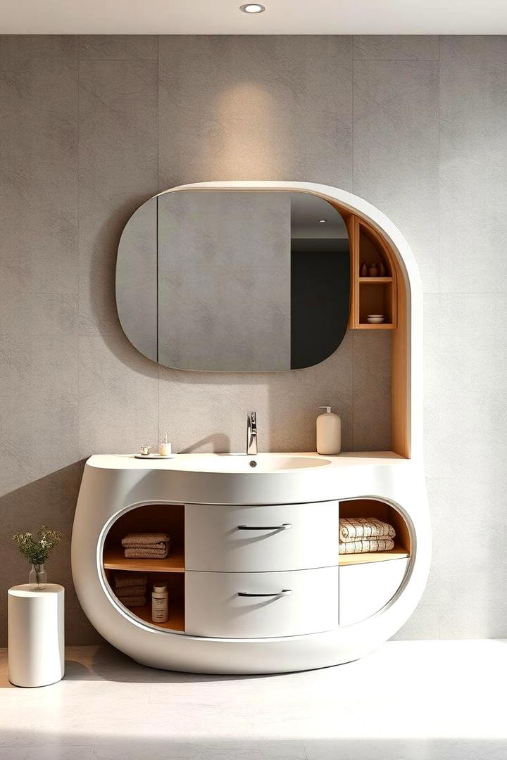 Curved Edge Vanity Concept - 30 Small Bathroom Vanity Ideas