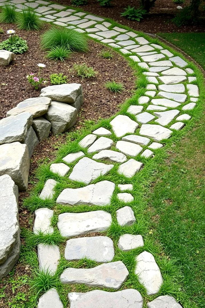 Curved Rock Path - 30 Rock Walkway Ideas