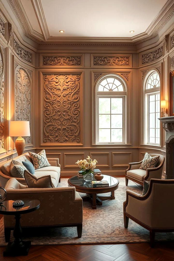 Custom Carved Wainscoting - 30 Living Room Wainscoting Ideas