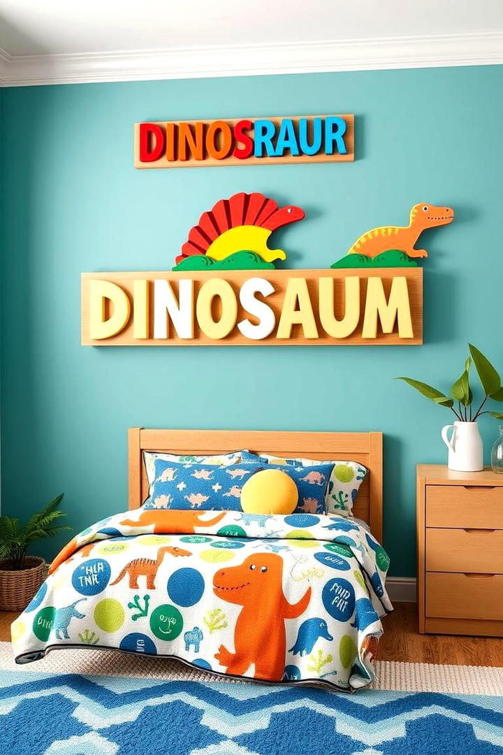 Custom Dino Name Signs - 30 Dinosaur-themed Kids Room Ideas