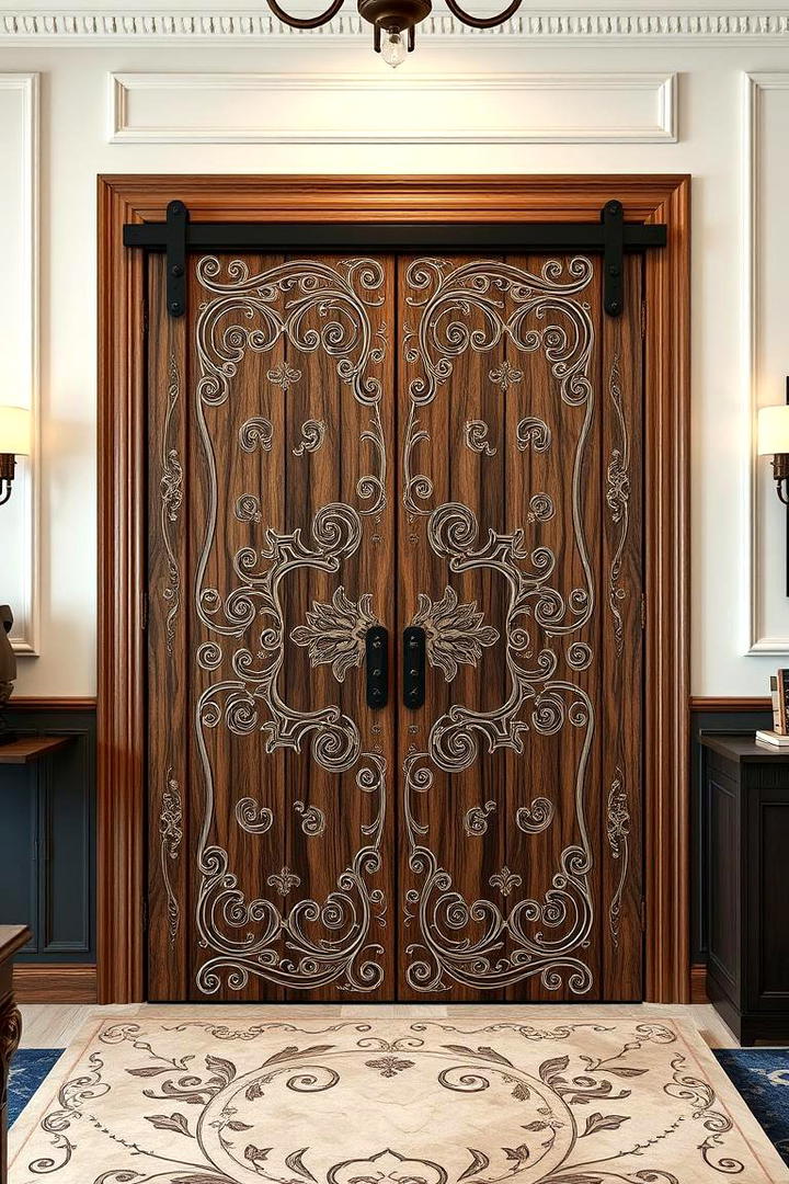 Custom Engraved Barn Door - 30 Barn Door Ideas