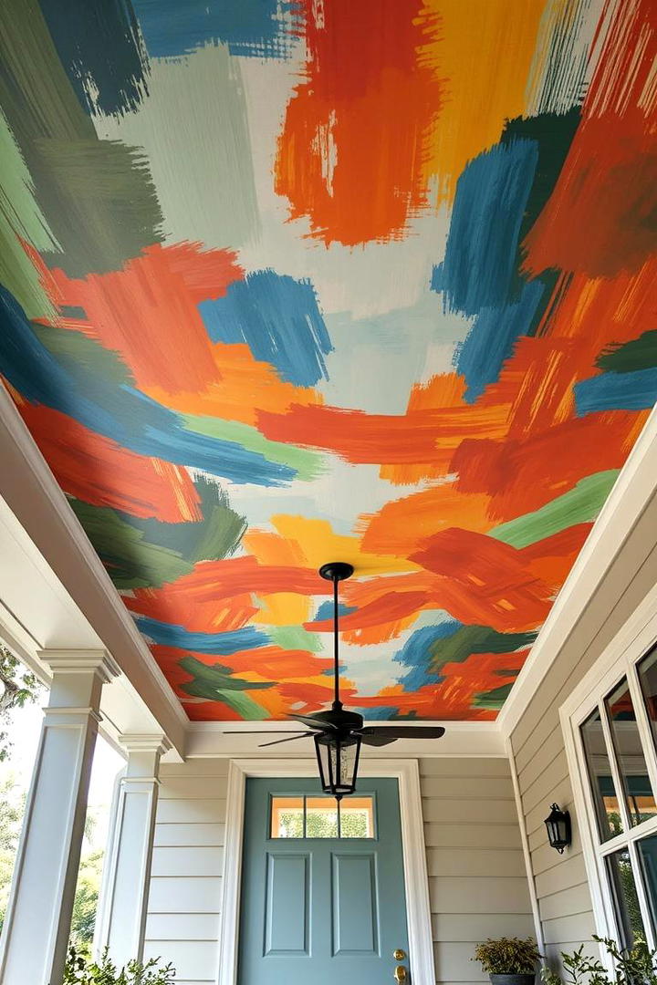 Custom Hand Painted Murals - 30 Porch Ceiling Ideas