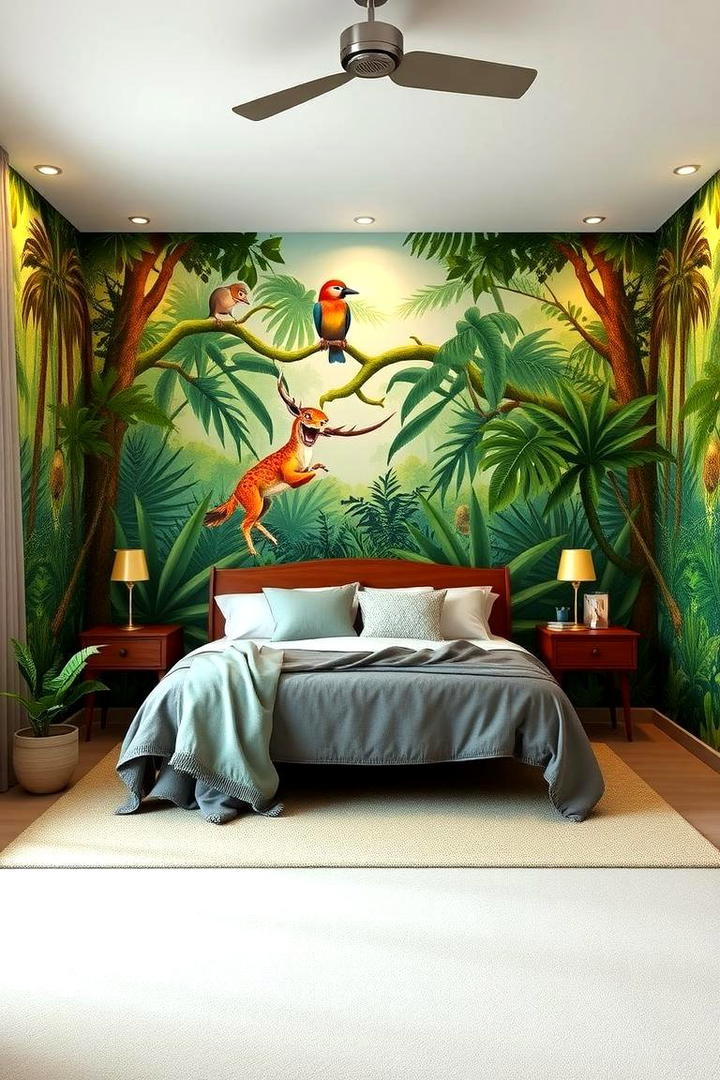 Custom Jungle Murals - 30 Jungle-themed Bedroom Ideas