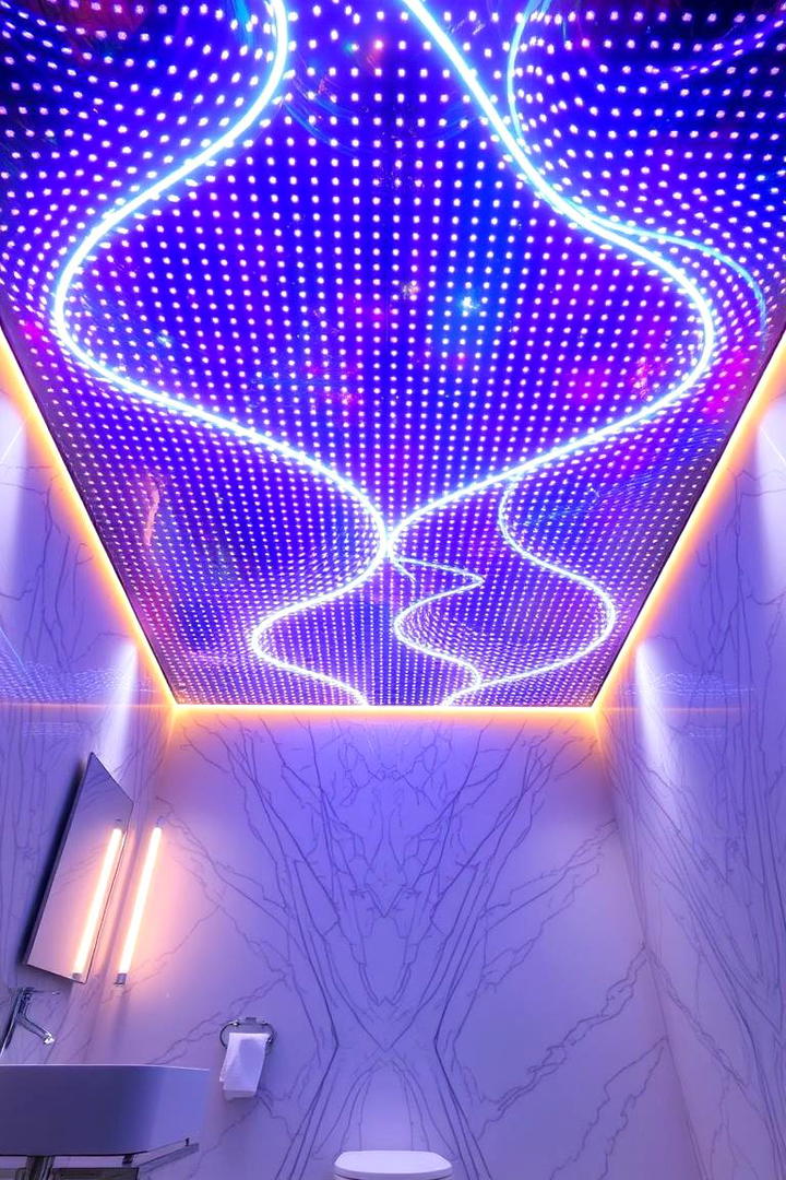 Custom LED Art Installations - 30 Bathroom Ceiling Ideas