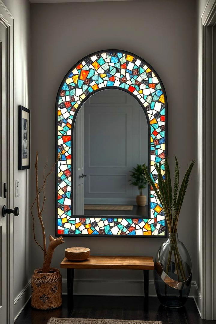 Custom Mosaic Mirror - 30 Entryway Mirror Ideas