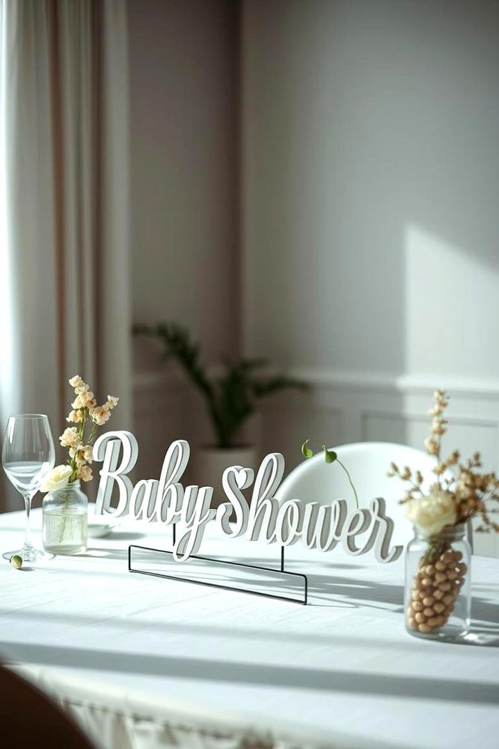 Custom Name Banner Centerpiece - 30 Baby Shower Centerpiece Ideas