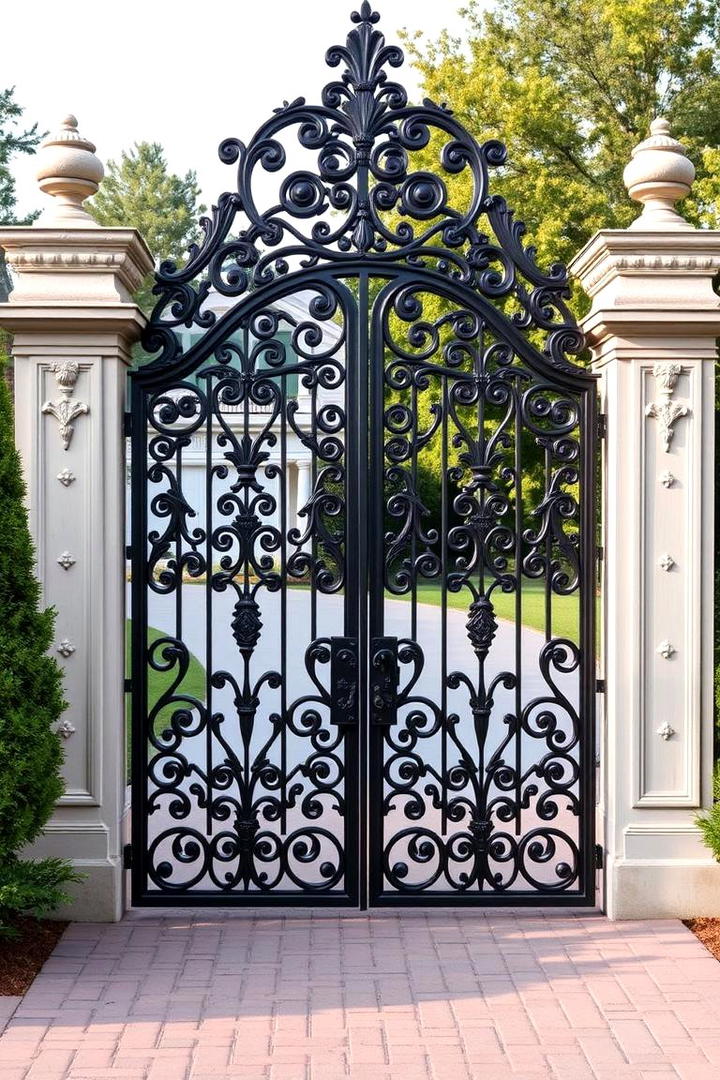 Custom Ornate Decorative Gate - 30 Driveway Gate Ideas