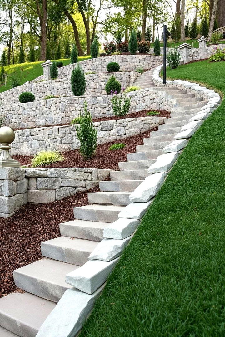 Custom Stone Retaining Walls - 30 hillside landscaping ideas