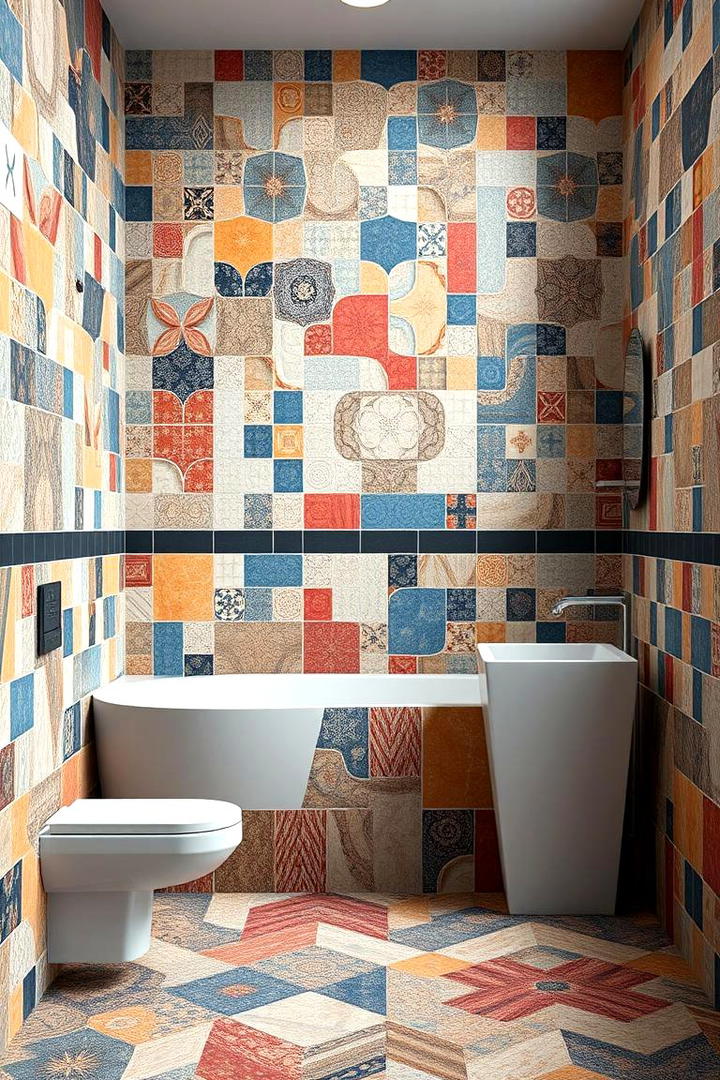 Custom Tile Pattern Bathroom - 30 Bathroom Decor Ideas