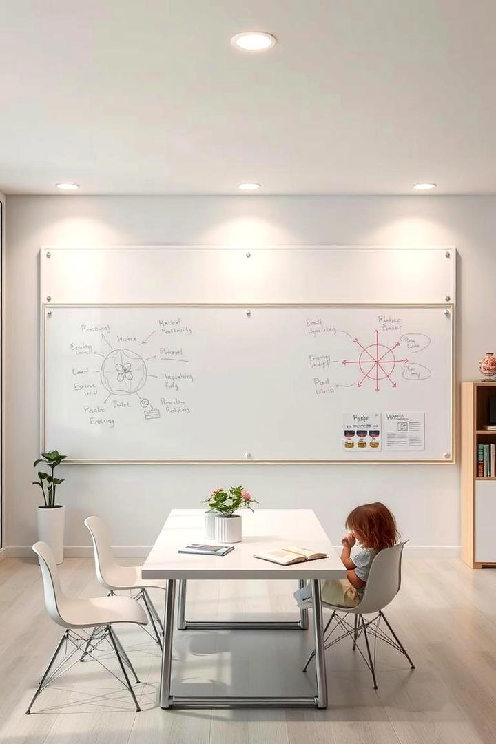 Custom Whiteboard Wall - 30 Homeschool Room Ideas