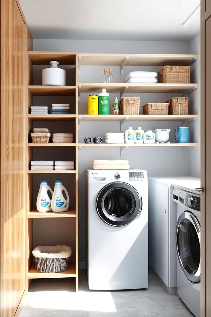 Customizable Modular Laundry Shelf Units - 30 Laundry Room Shelf Ideas