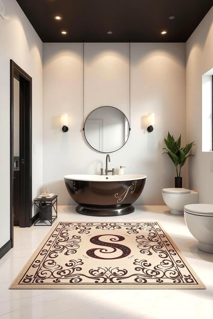 Customizable Monogram Rug - 30 Bathroom Rug Ideas