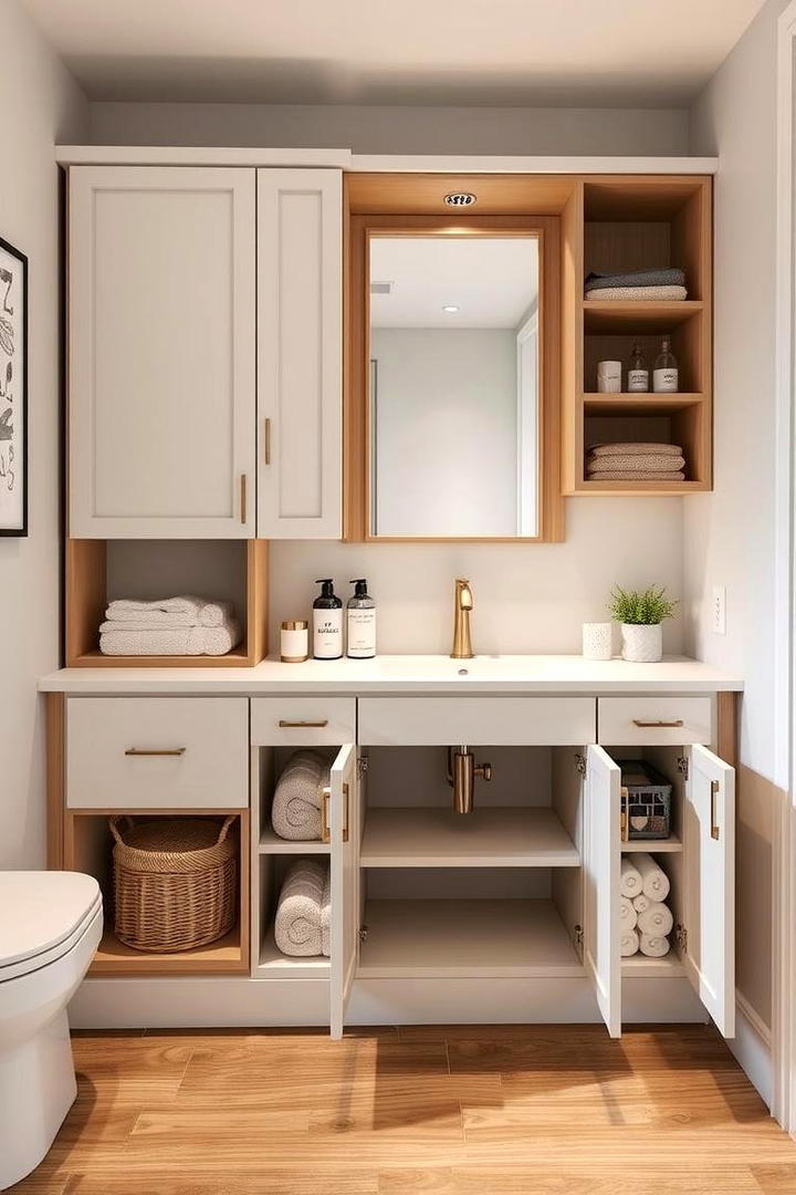 Customizable Storage Vanity - 30 Small Bathroom Vanity Ideas