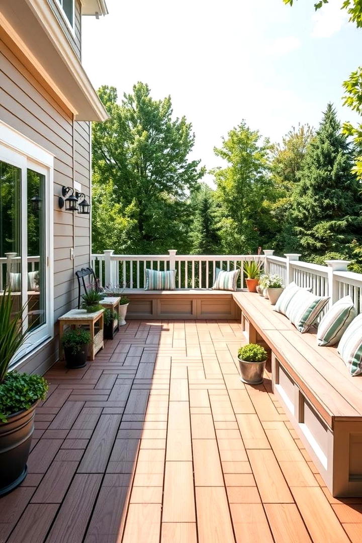 Customized Built In Seating - 30 Backyard Deck Ideas on a Budget