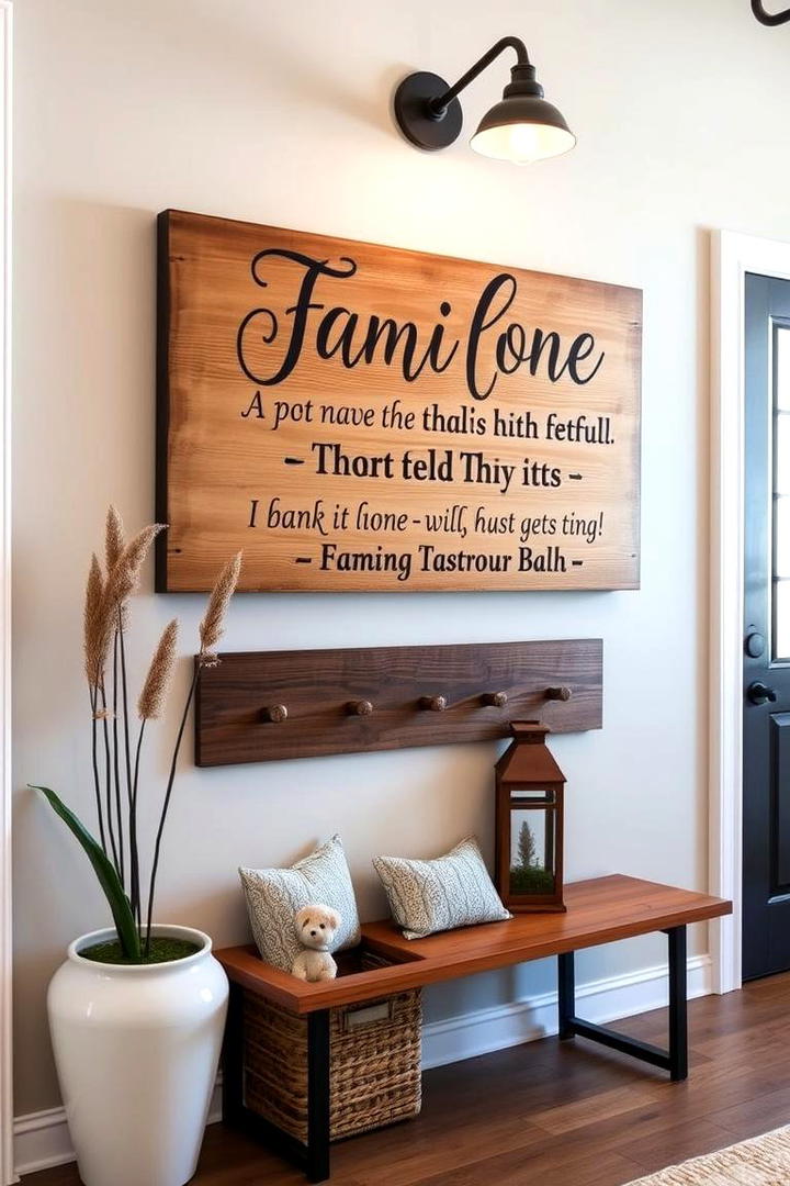 Customized Entryway Sign - 30 Entryway Wall Ideas