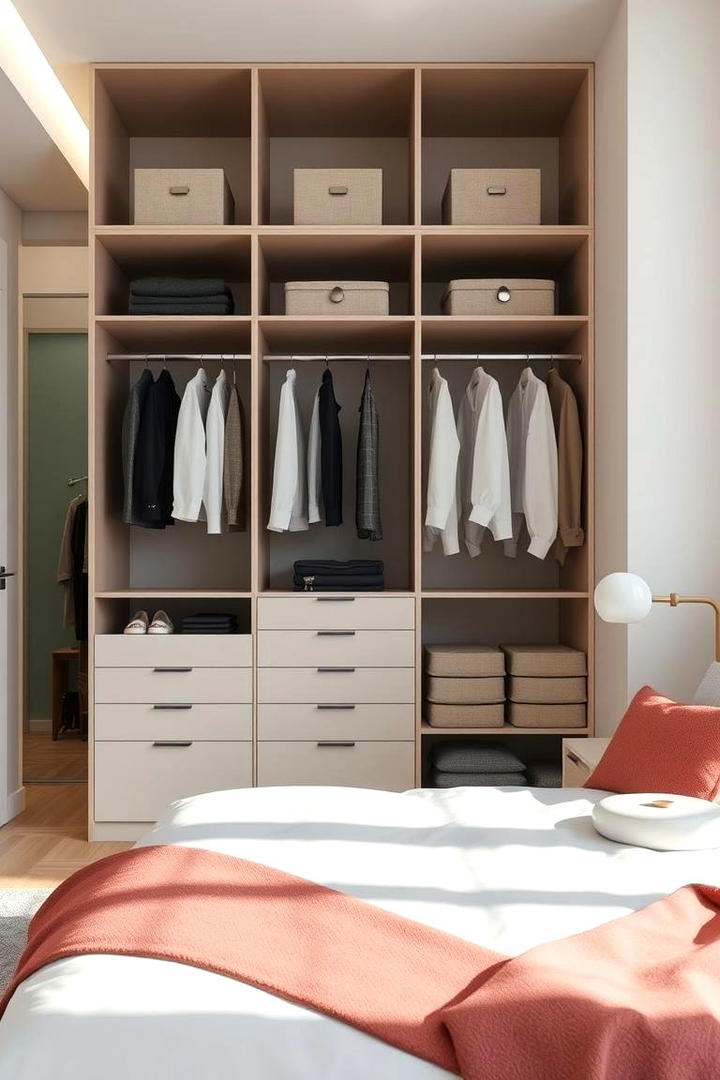 Customized Modular Closet - 30 Built-in Wardrobe Ideas Around a Bed