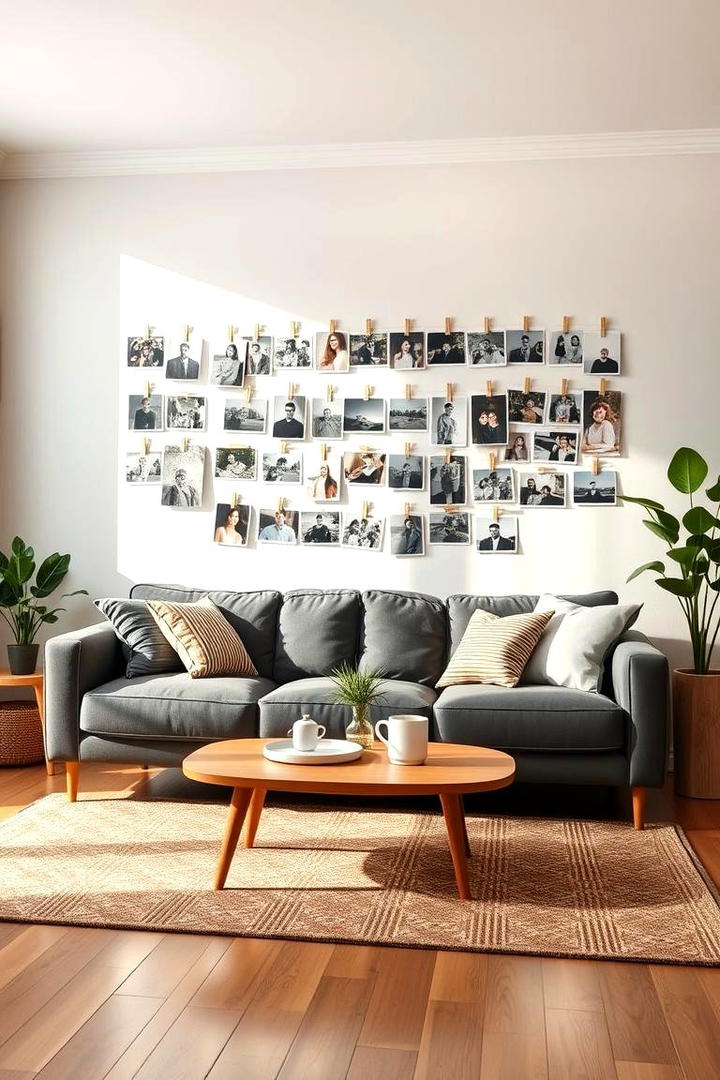 DIY Clip Display - 30 Family Picture Wall Ideas