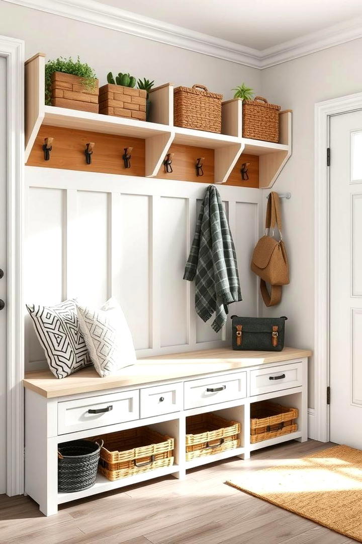 DIY Mudroom Bench with Hidden Storage - 30 Mudroom Storage Ideas