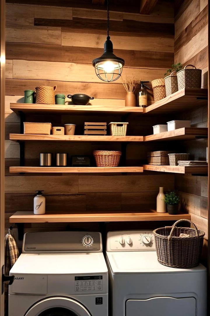 DIY Pallet Wood Laundry Shelves - 30 Laundry Room Shelf Ideas