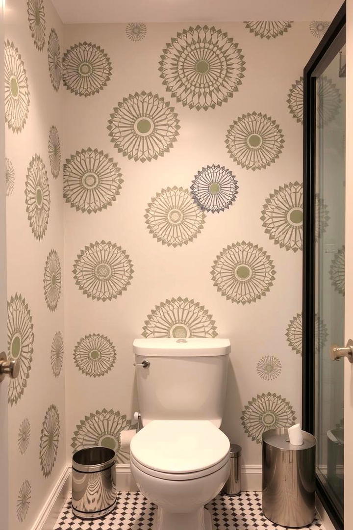 DIY Stenciled Patterns - 30 Bathroom Wall Ideas