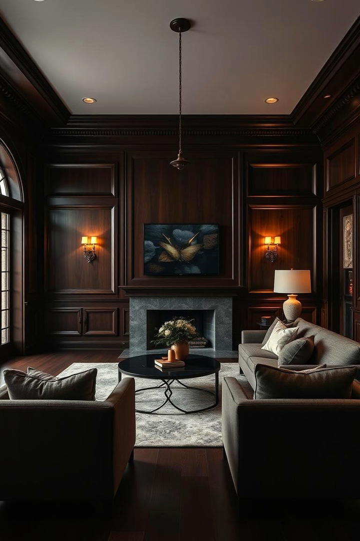 Dark Wood Wainscoting - 30 Living Room Wainscoting Ideas