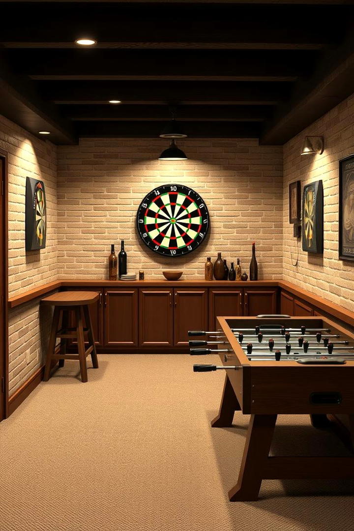 Darts and Pub Games Den - 30 Basement Game Room Ideas