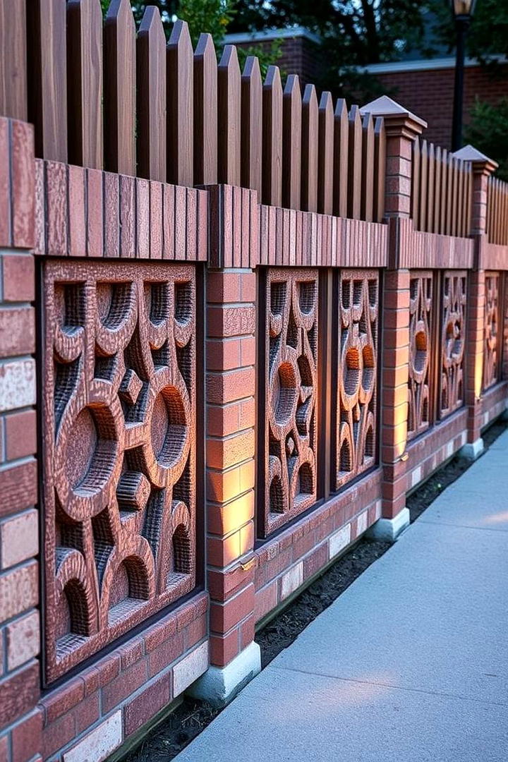 Decorative Brick Accents - 30 Brick Fence Ideas