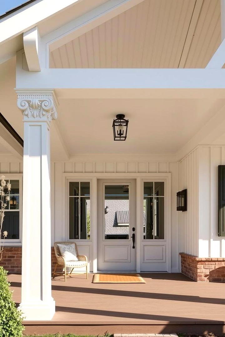 Decorative Column Accents - 30 Barndominium Front Porch Ideas