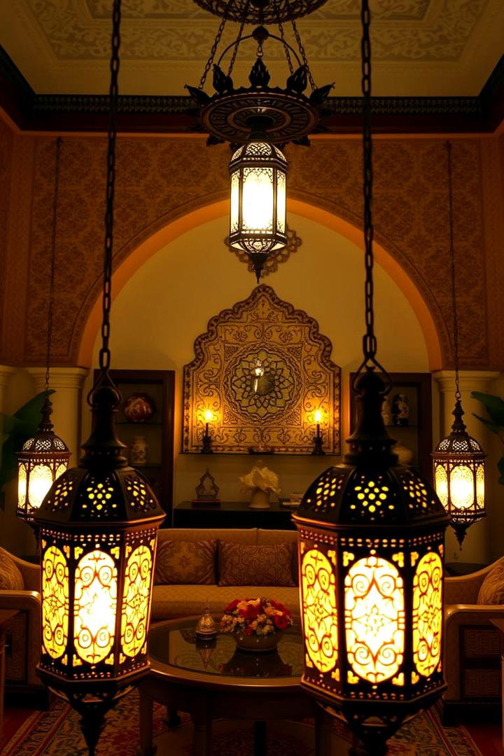 Decorative Lantern Lighting - 30 Moroccan Living Room Ideas